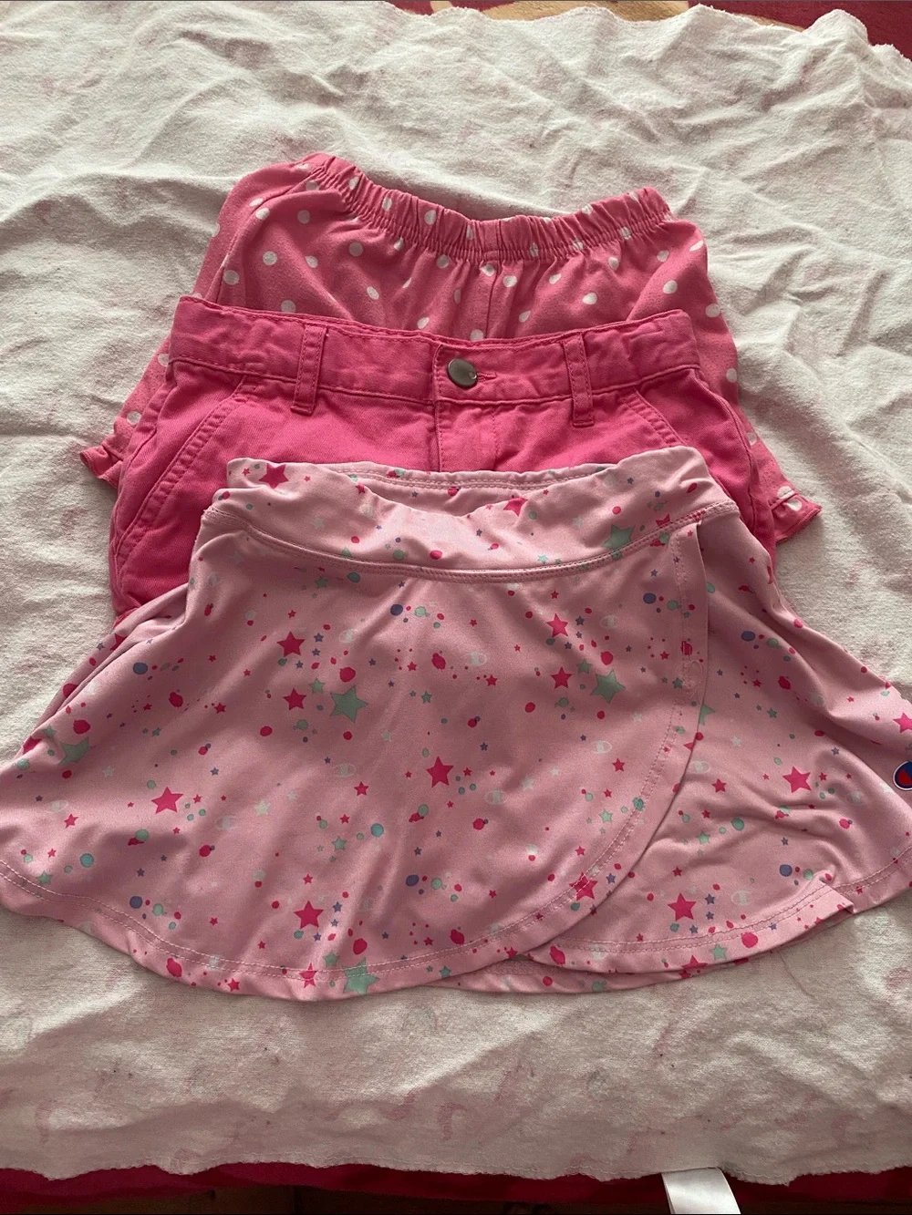 Champion Girls' Pink Skort & Star-Print Skirt Set